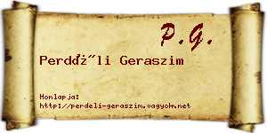 Perdéli Geraszim névjegykártya